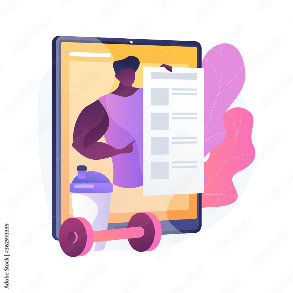 Online coach abstract concept vector illustration. Mobile training program, remote learning, video app, certification, become a professional coach, individual learning plan, abstract metaphor. Online coach abstract concept vector illustration. Mobile training program, remote learning, video app, certification, become a professional coach, individual learning plan, abstract metaphor.