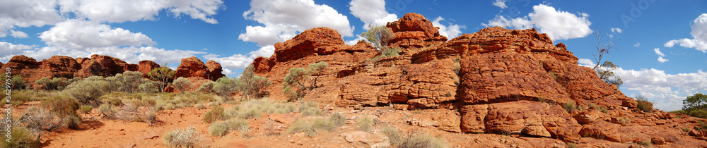 Kings Canyon Australia Panorama red rock beautiful travel destination for an adventure holiday