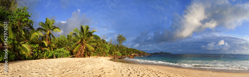 Seychelles beach like paradise with white sand perfect travel and holiday location