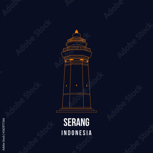 banten tower vector illustration