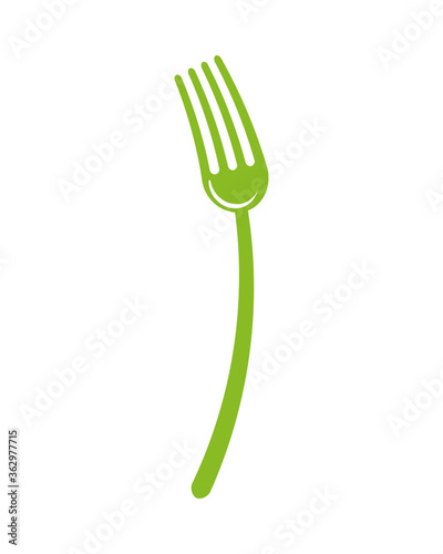 green fork cutlery tool icon