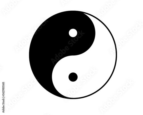 yin yang vector icon, taoistic symbol of harmony and balance - religion, philosophy, meditation concept	