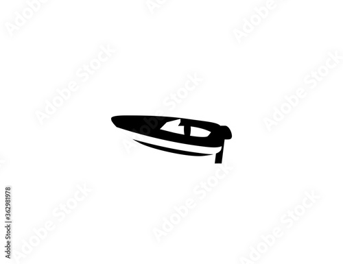 Speedboat vector flat icon. Isolated speed boat illustration