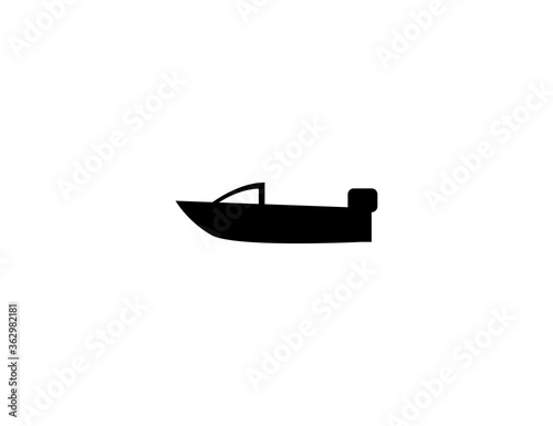 Motor boat vector flat icon. Isolated speed boat illustration