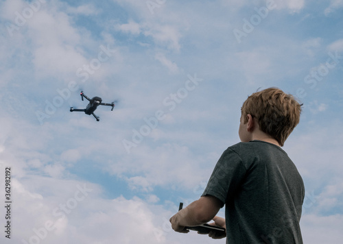Boy Flying Drone
