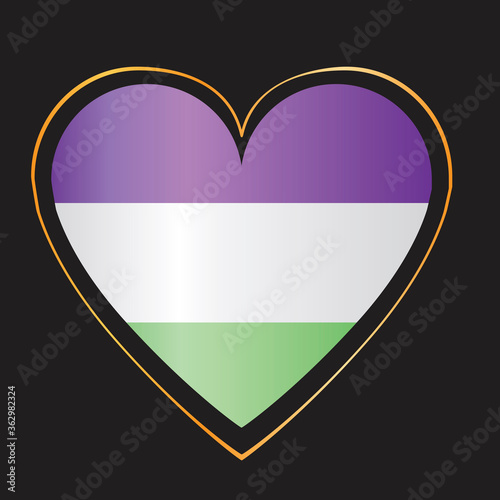 Gendergueer flag in heart isolated on black background as a pride concept, lgbtq +, flat vector stock illustration with as a tolerant card and symbol of romance and love Free Download Gendergueer flag in heart isolated on black background as a pride concept, lgbtq +, flat vector stock illustration with as a tolerant card and symbol of romance and love - GFXLoad
