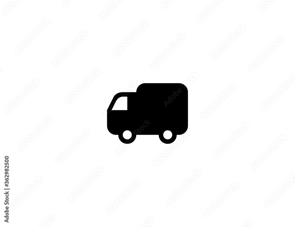 Delivery truck vector flat icon. Isolated delivery, cargo truck illustration