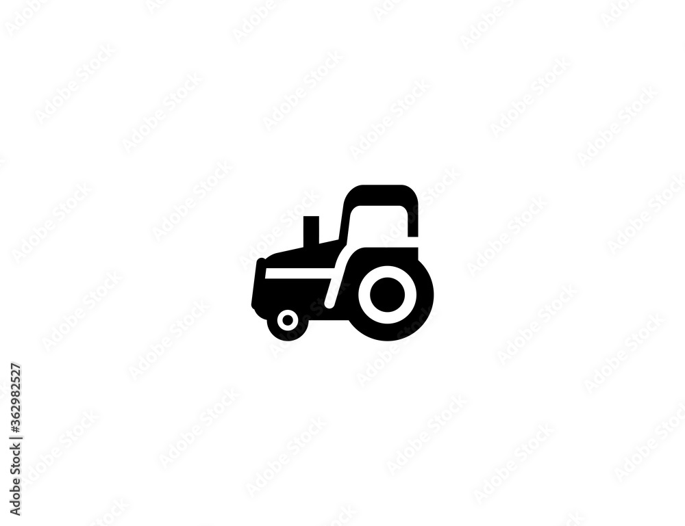 Tractor vector flat icon. Isolated agriculture machine vehicle, tractor car illustration	