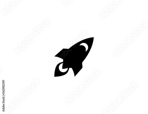 Rocket vector flat icon. Isolated start up, space shuttle, rocket illustration