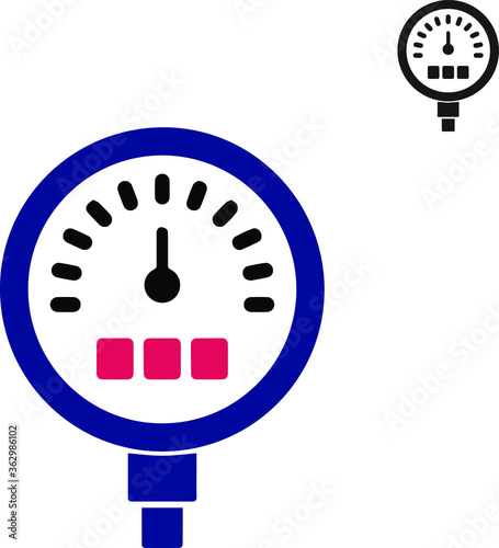 pressure gauge icon vector illustration with different style design. isolated on white background