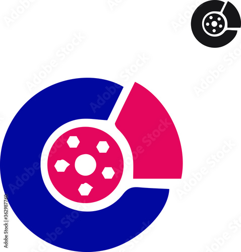 disc brake isolated icon on white background