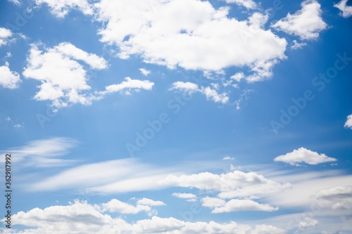 Cirrocumulus clouds in the blue sky background