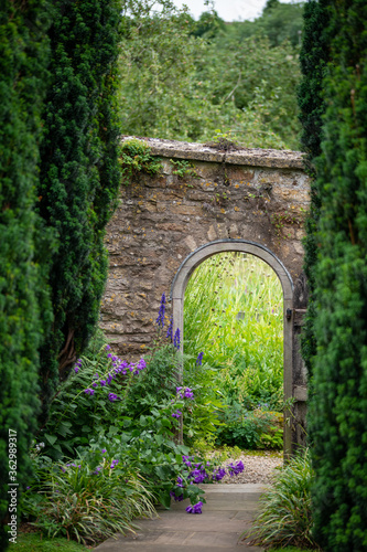 stone arch gate in the garden