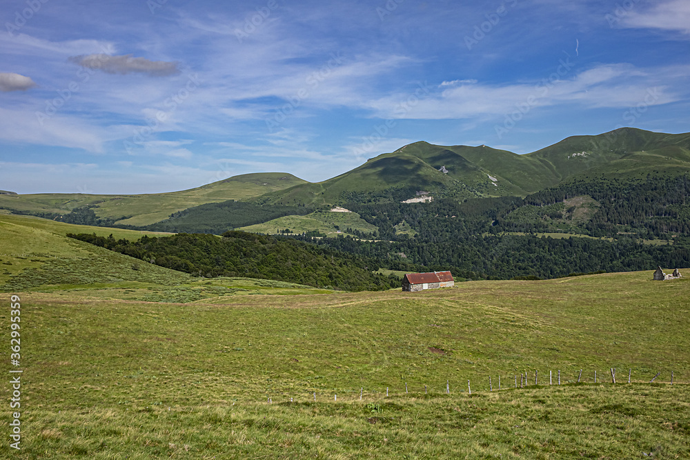 View of beautiful French Alps Mountains. Auvergne-Rhone-Alpes. France.