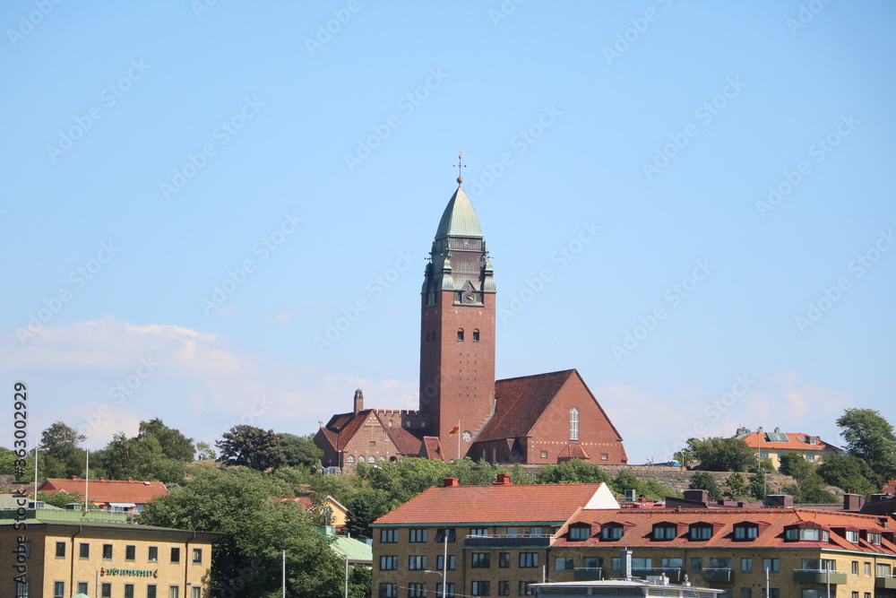 View to Masthugg church in Gothenburg, Sweden