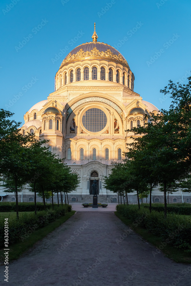 Summer views of St. Nicholas Sea Cathedral in the morning at dawn