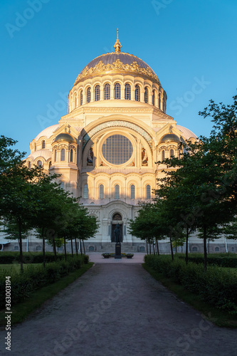 Summer views of St. Nicholas Sea Cathedral in the morning at dawn © yurisuslov