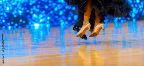 Man and woman dancer latino international dancing.  Ballroom dancing is a team sport.. photo