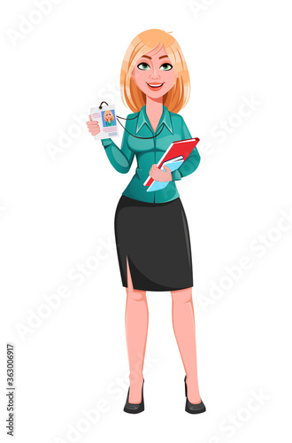 Blond businesswoman cartoon character