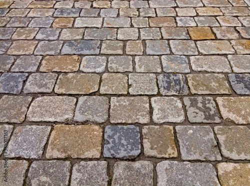 Floor with paving stones
