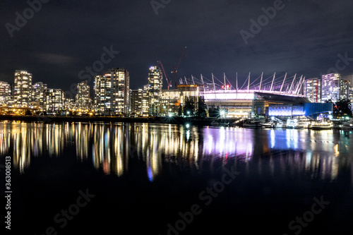 Vancouver from false Creek at night