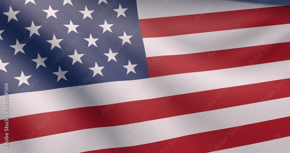 3d United states USA flag background. American national symbol waved in the win. World flags concept. Macro view. 4k animation 3d United states USA flag background. American national symbol waved in the win. World flags concept. Macro view. 4k animation