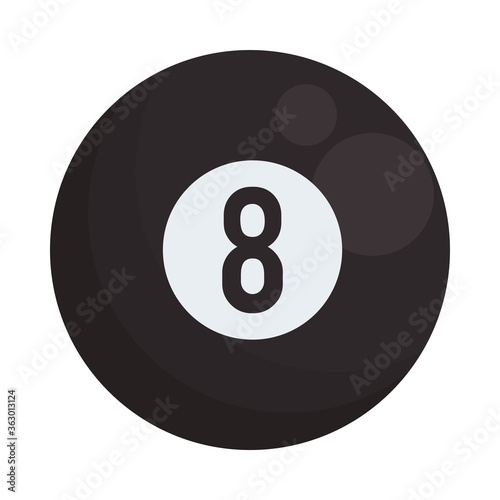 billiard eight ball isolated icon