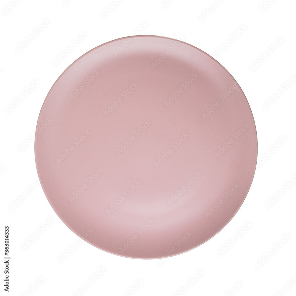 Pink plate isolated on white background Pink plate isolated on white background