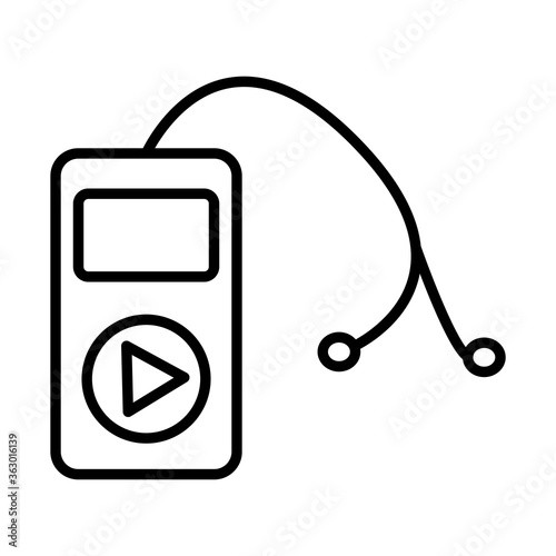 mp3 music player device line style icon