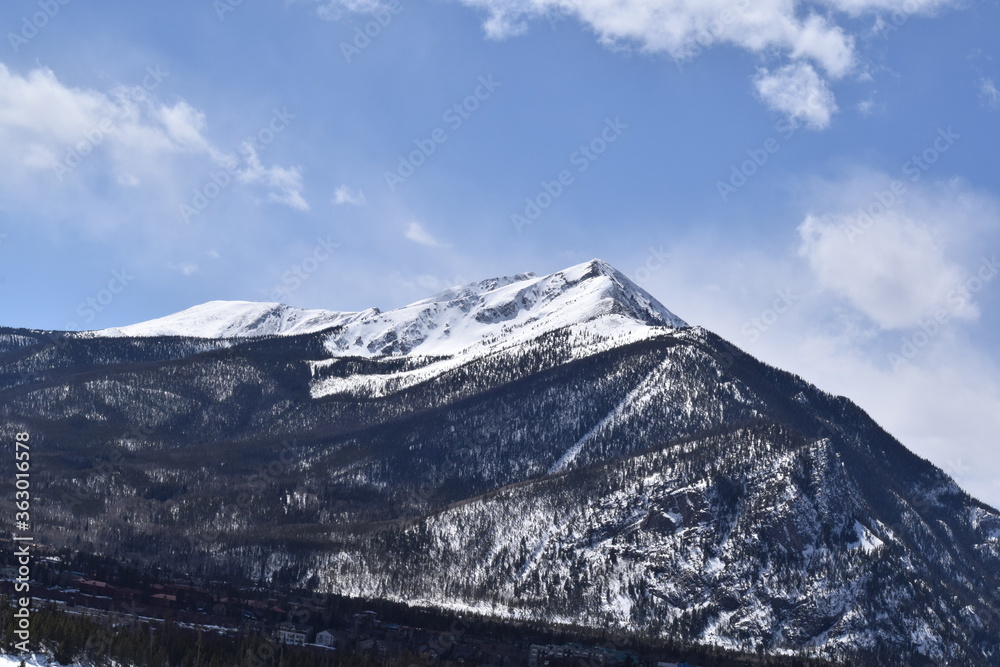 snow covered mountains