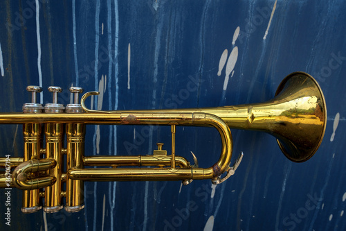 Jazz Trumpet Blue Grunge