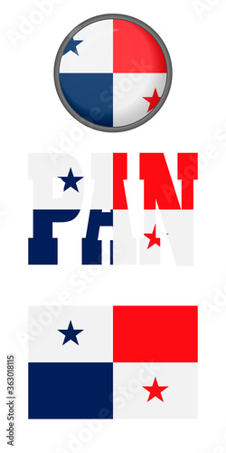 Free Download Icons of the flag of Panama on a white background. Vector image: flag of Panama, the button and the abbreviation. You can use it to create a website, print brochures, booklets, leaflets, travel guides - GFXLoad