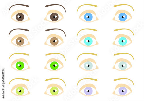 Pares de ojos de diferentes colores