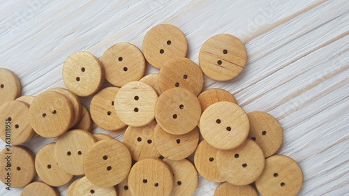 Natural wood buttons