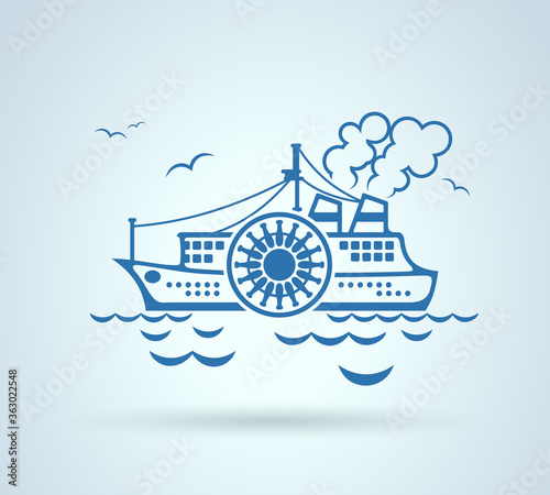 Abstract ship, stylization, vector