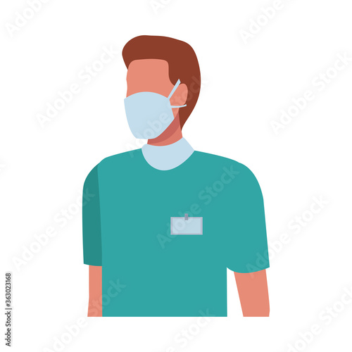 surgeon doctor wearing medical mask character