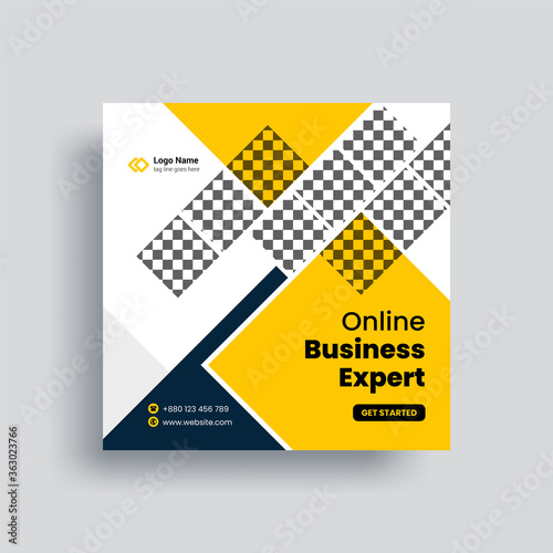 Digital business marketing social media post banner square flyer template Premium illustration Vector