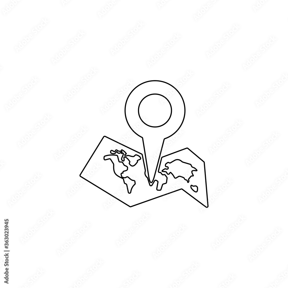 Map pin on a map. Location marker sign. GPS navigator symbol. Navigation icon for mobile and web design.