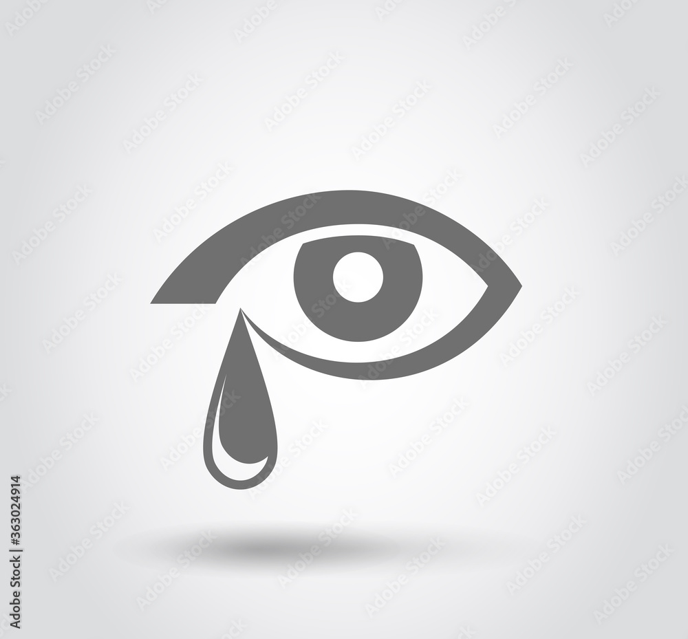 Obraz premium Eyes crying icon, Flat style, vector