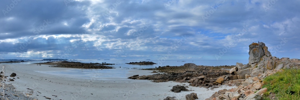 Beautiful seascape at Trevou-Treguignec in Brittany France