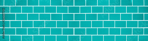 Abstract colorful aquamarine turquoise (trendcolor) seamless brick tiles wall...