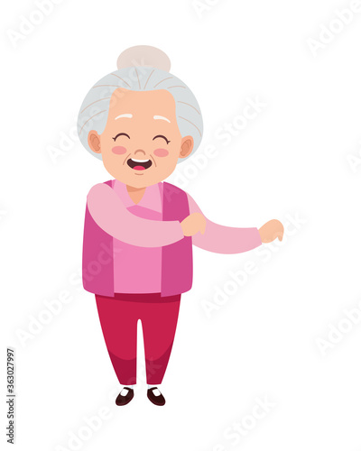 cute happy grandmother avatar character