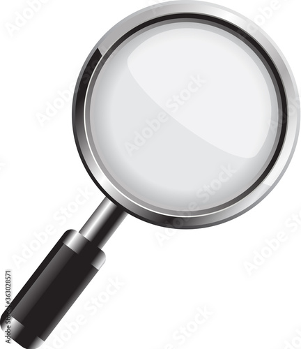 Vector magnifying glass isolated on white background