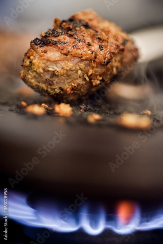 grilled meat on the grill