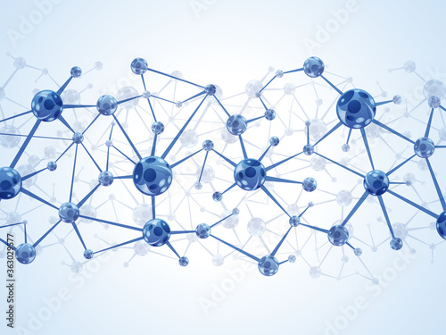 Vector abstract background with molecules.