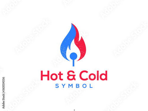 Plumb and Heat / Cold & Hot / Flame & Snowflake logo design