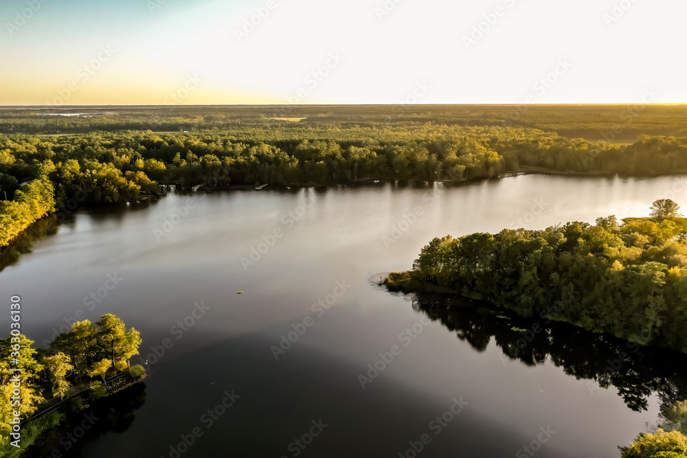 Beautiful Aerial Drone View Of Lake Beautiful Aerial Drone View Of Lake