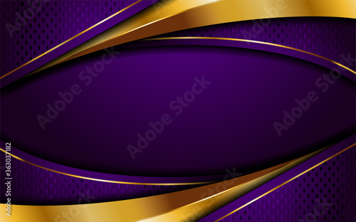 Creative luxury navy purple and golden lines background design.