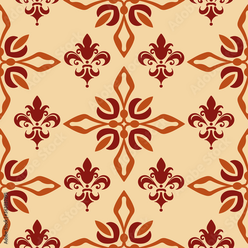 Vintage background pattern. Colors used  brown  beige  rusty. Wallpaper texture. Vector image background