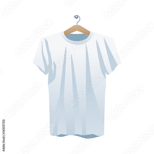 shirt white in clothespin isolated icon